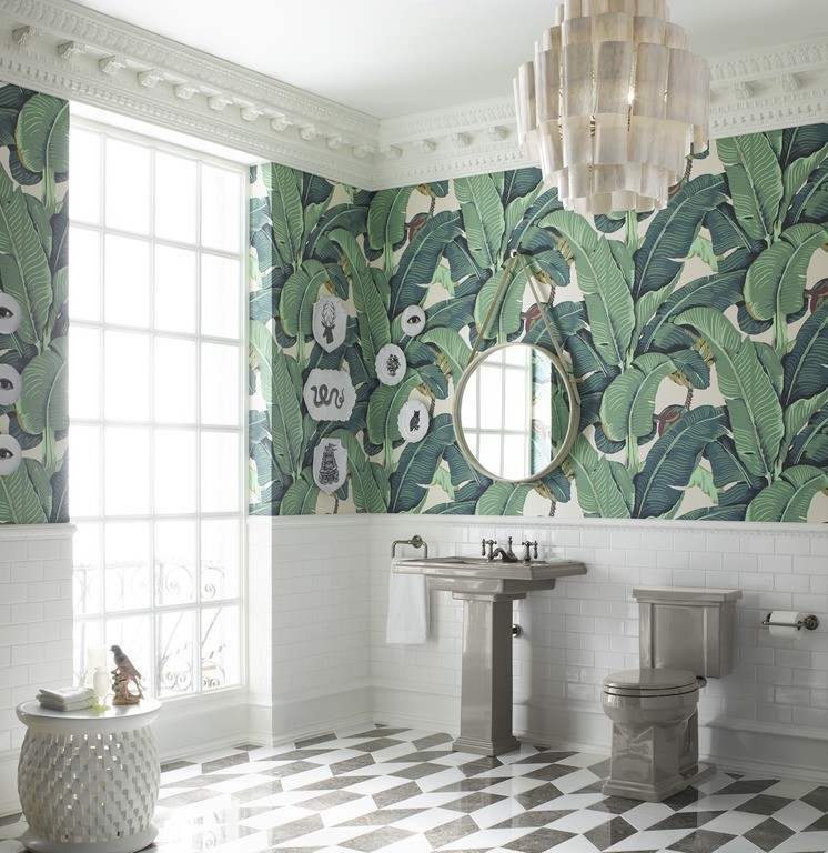 bathroom wallpaper,tile,green,room,floor,bathroom