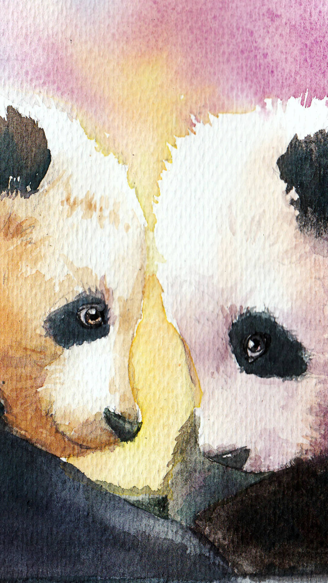 panda wallpaper,panda,bear,watercolor paint,art,carnivore