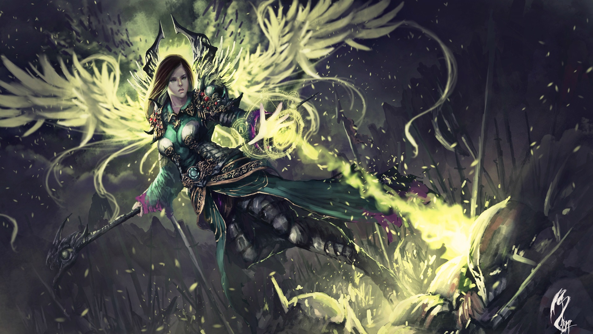 magic wallpaper,cg artwork,fictional character,illustration,mythology,graphic design