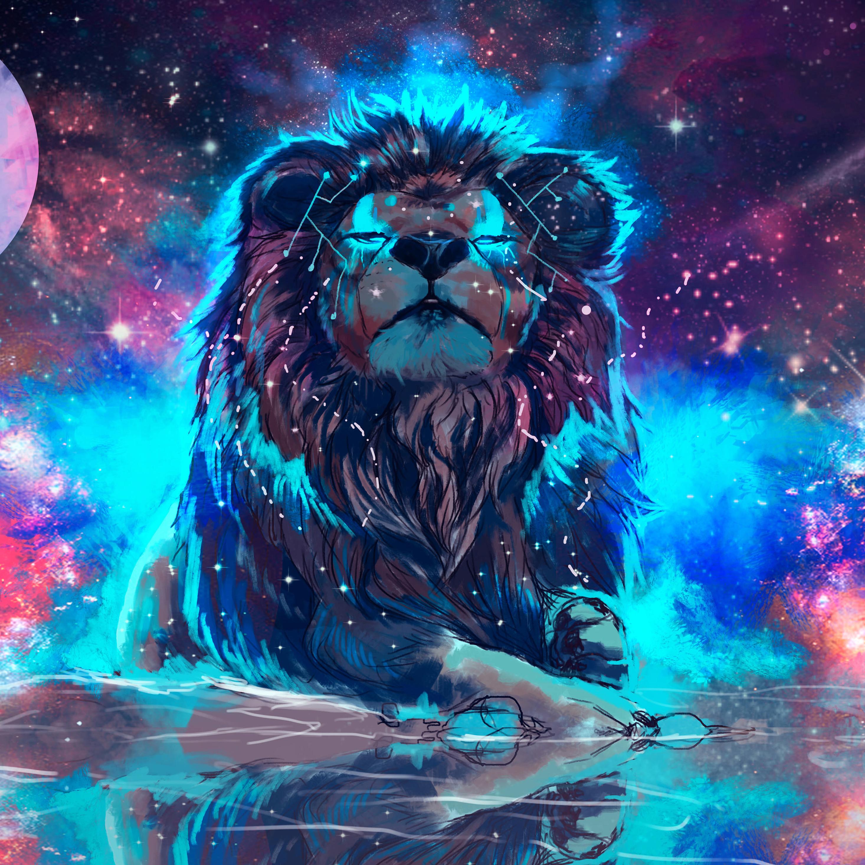 ipad pro wallpaper,lion,big cats,felidae,illustration,graphic design