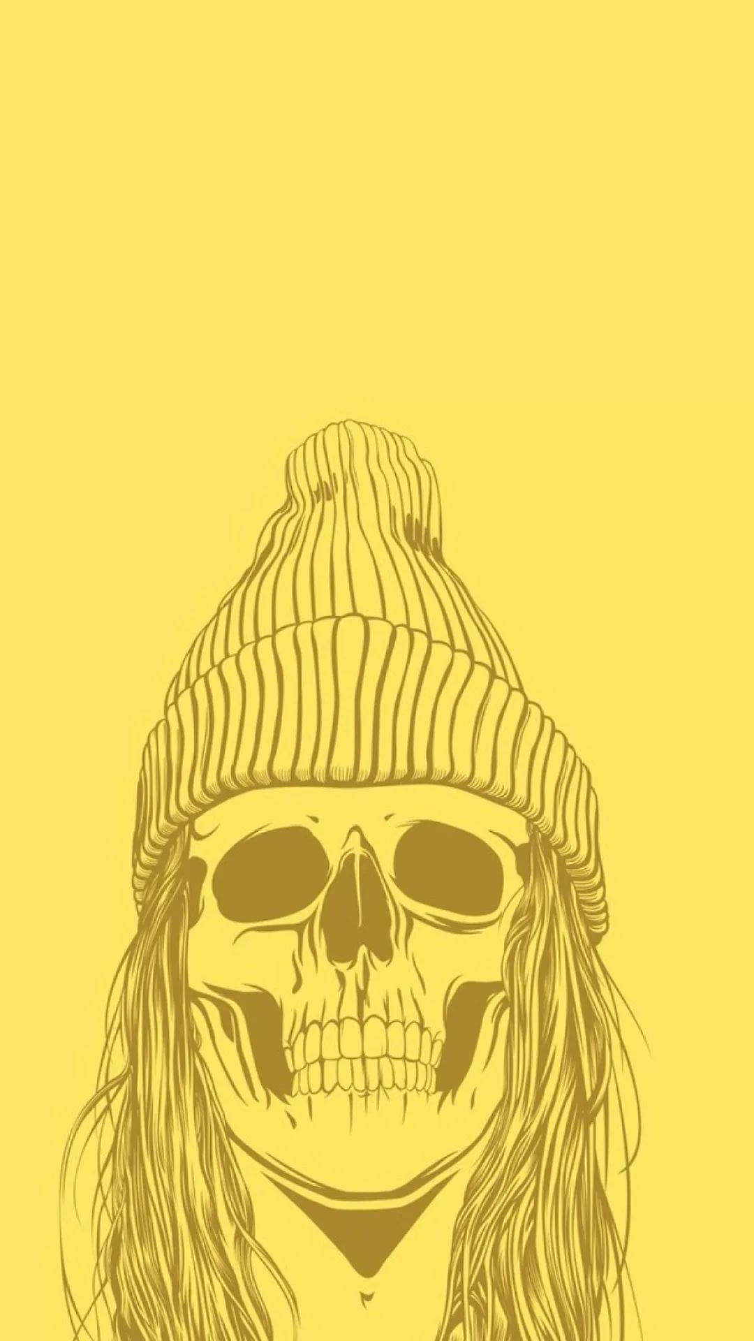 iphone 6s wallpaper,yellow,head,illustration,skull,drawing