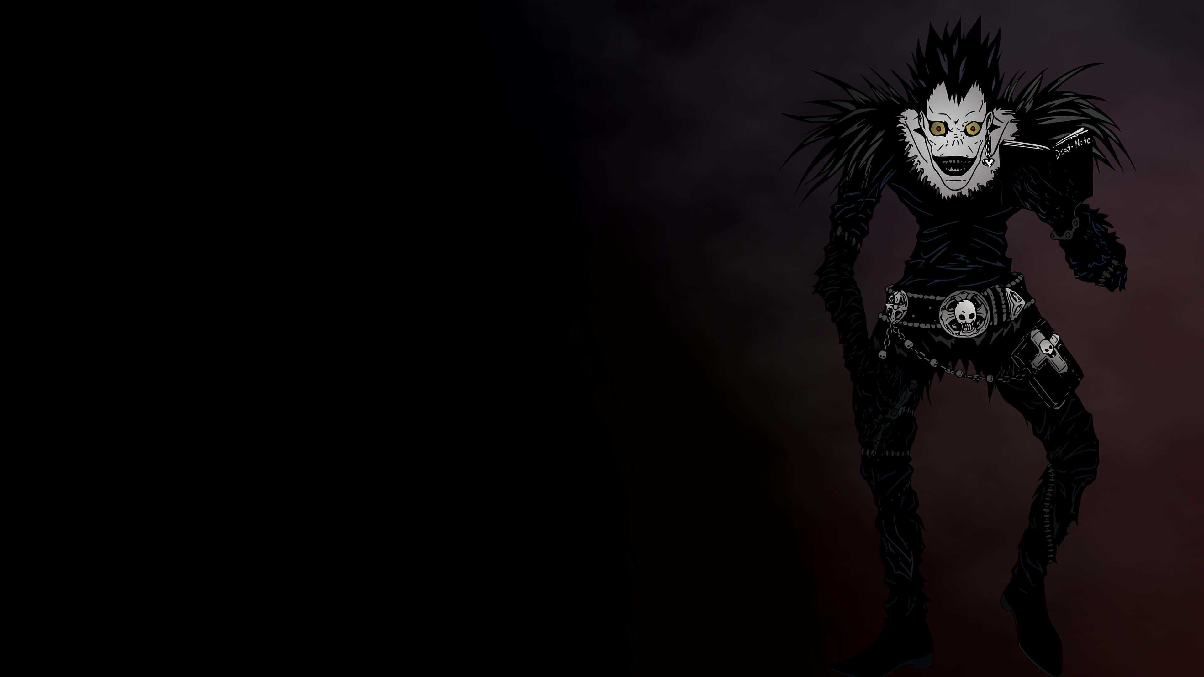 death note wallpaper,schwarz,dunkelheit,erfundener charakter,schwarzes haar,anime