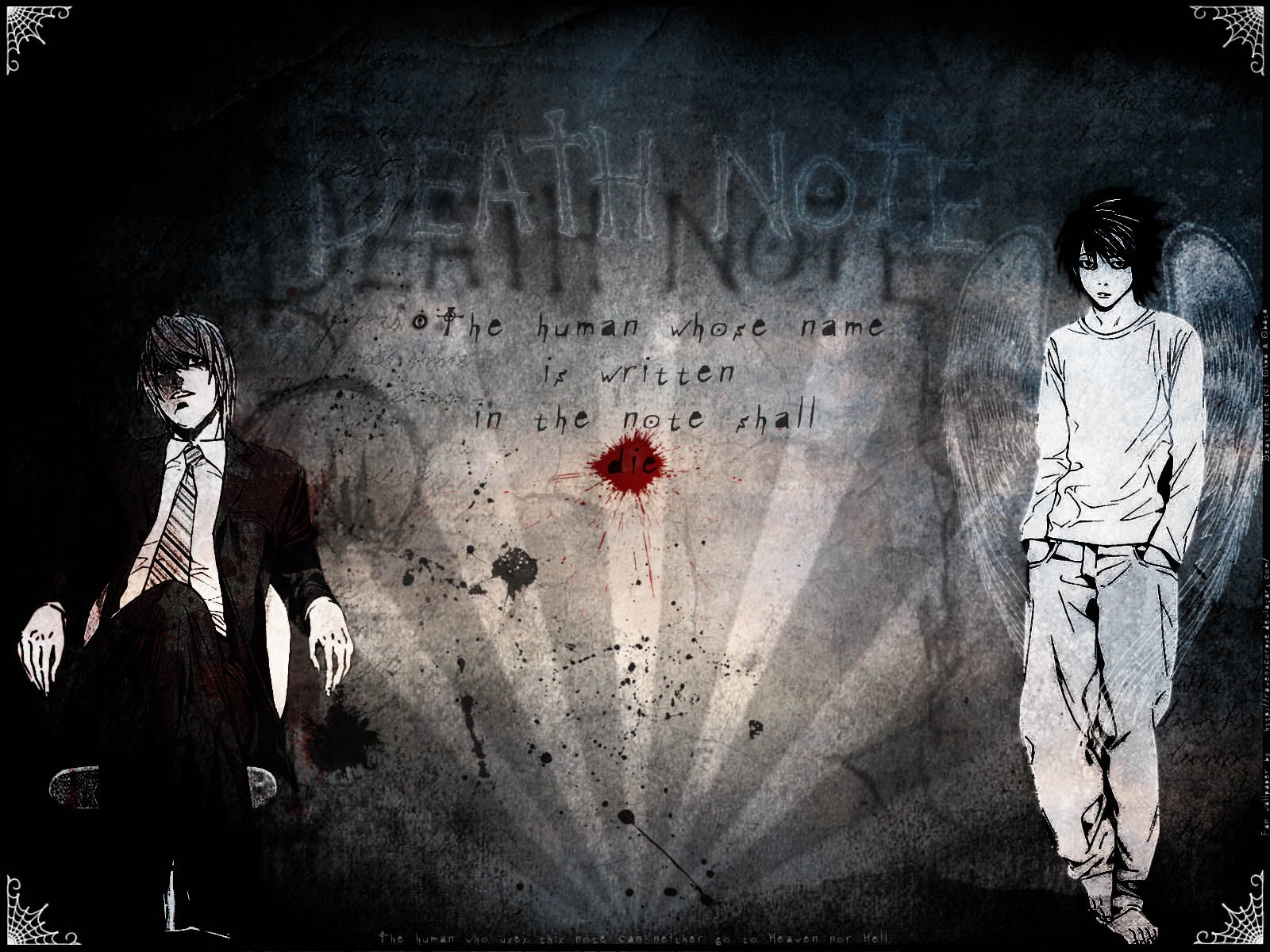 fond d'écran death note,illustration,conception graphique,art,ténèbres,cheveux noirs