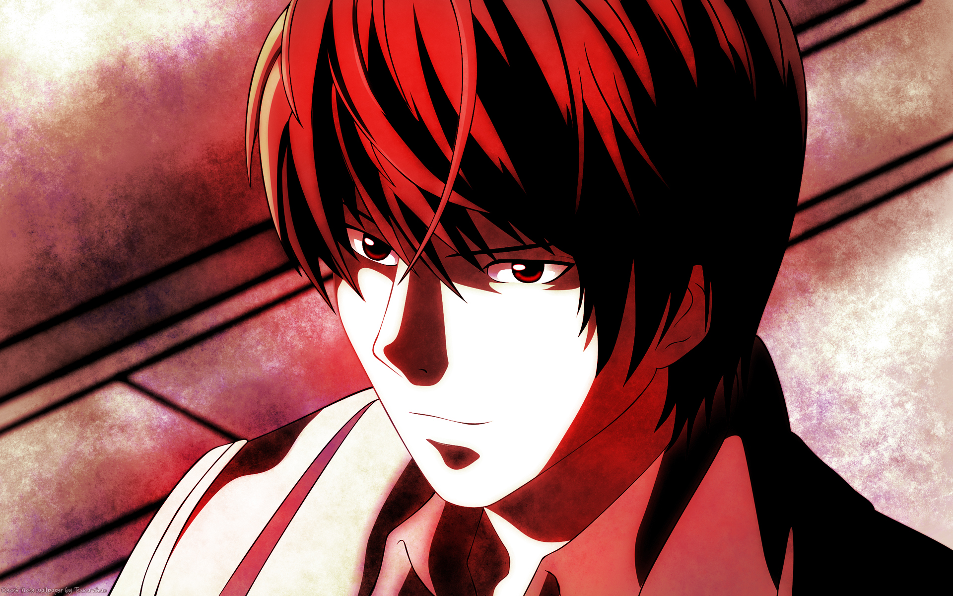 death note wallpaper,hair,face,red,anime,cartoon