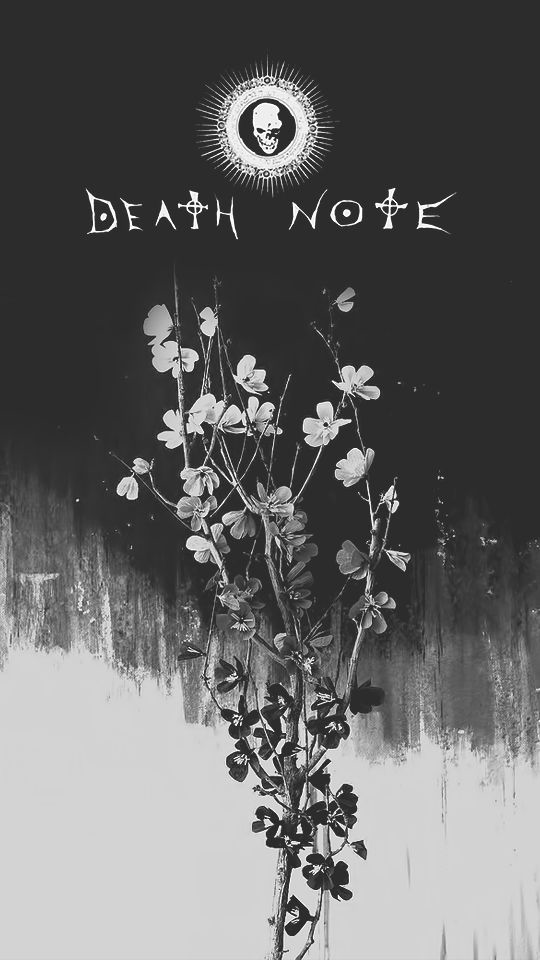 death note wallpaper,black and white,text,font,monochrome photography,branch