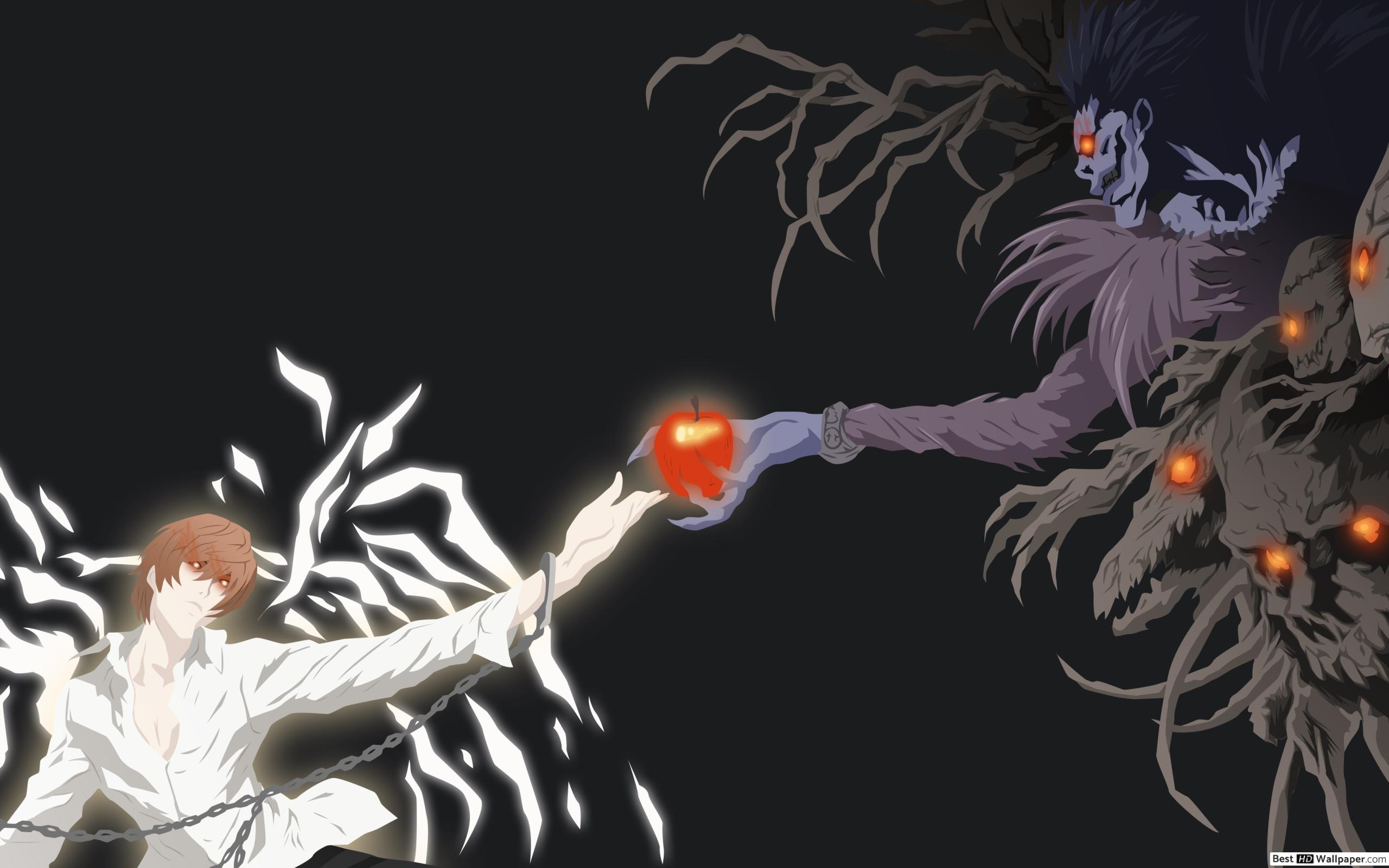 death note wallpaper,anime,organism,animation,fictional character,illustration