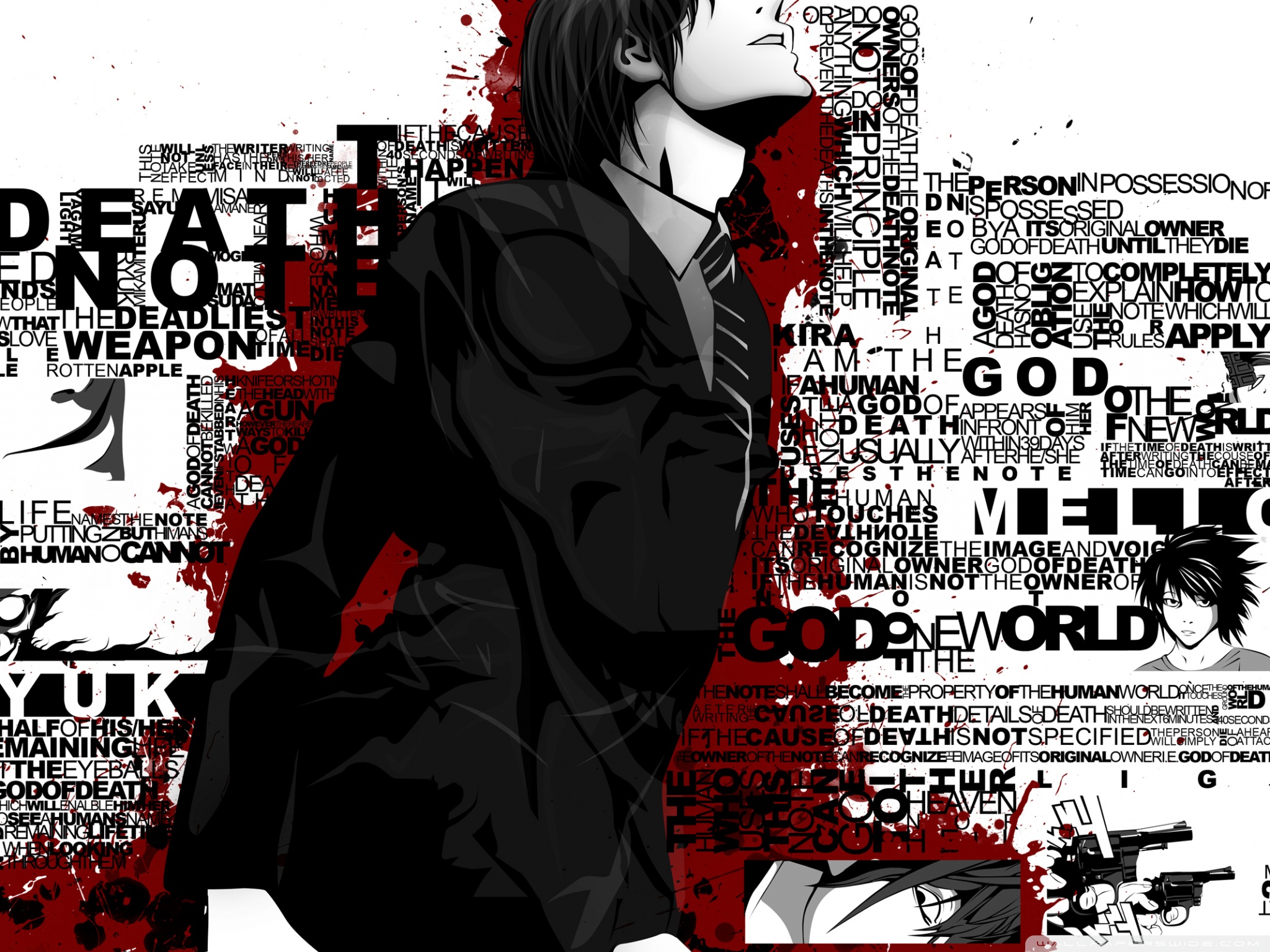 fondo de pantalla de death note,fuente,diseño gráfico,portada del álbum,cabello negro,póster