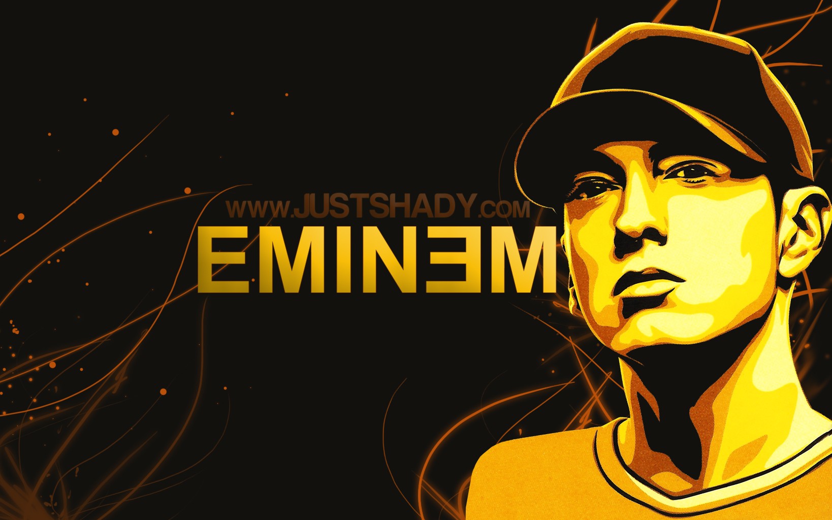 eminem wallpaper,yellow,illustration,graphic design,font,art