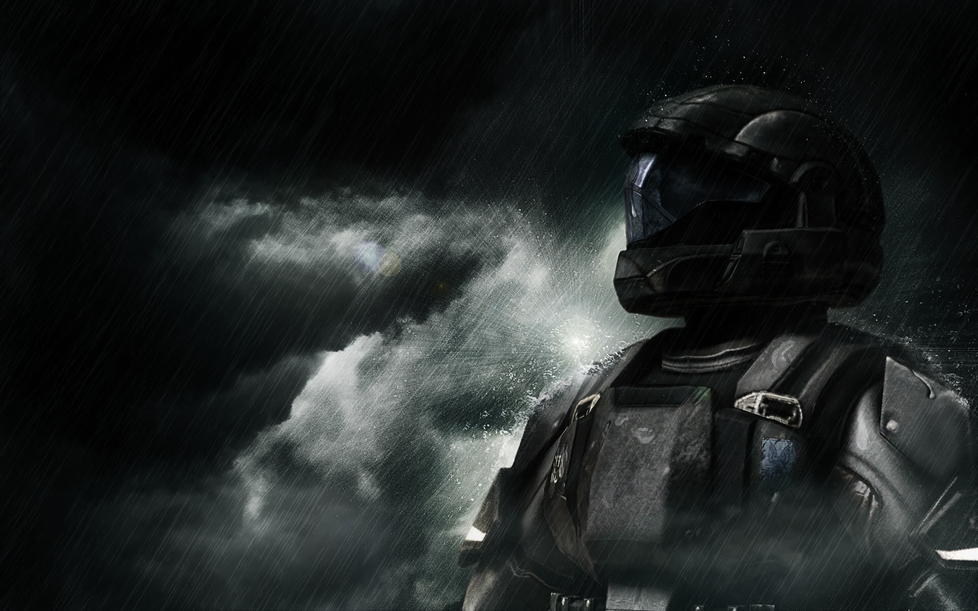 halo wallpaper,helm,computerspiel,persönliche schutzausrüstung,bildschirmfoto,dunkelheit