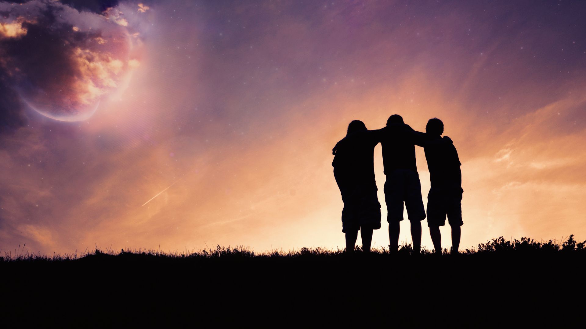 fondo de pantalla de amigos,cielo,paisaje natural,amistad,nube,horizonte