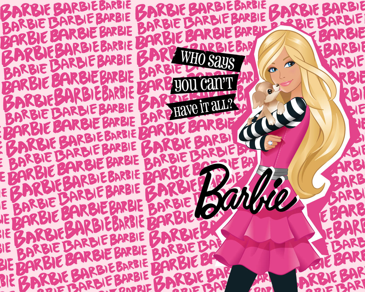 fond d'écran barbie,rose,dessin animé,texte,police de caractère,barbie