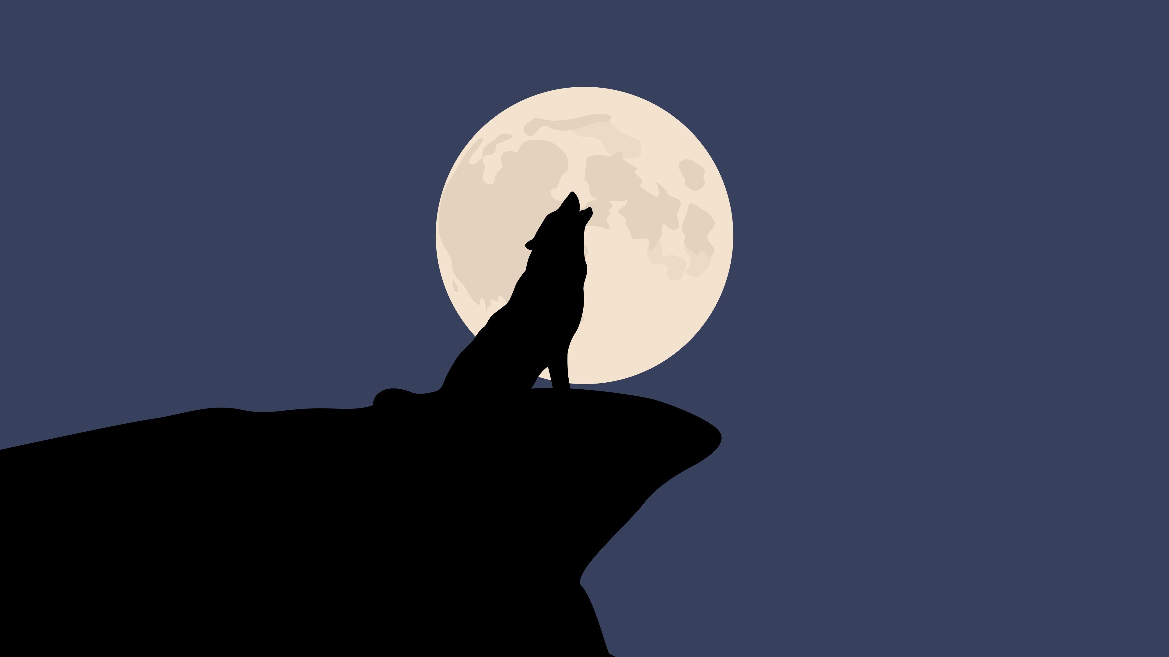 wolf tapete,vollmond,licht,himmel,silhouette,mondlicht