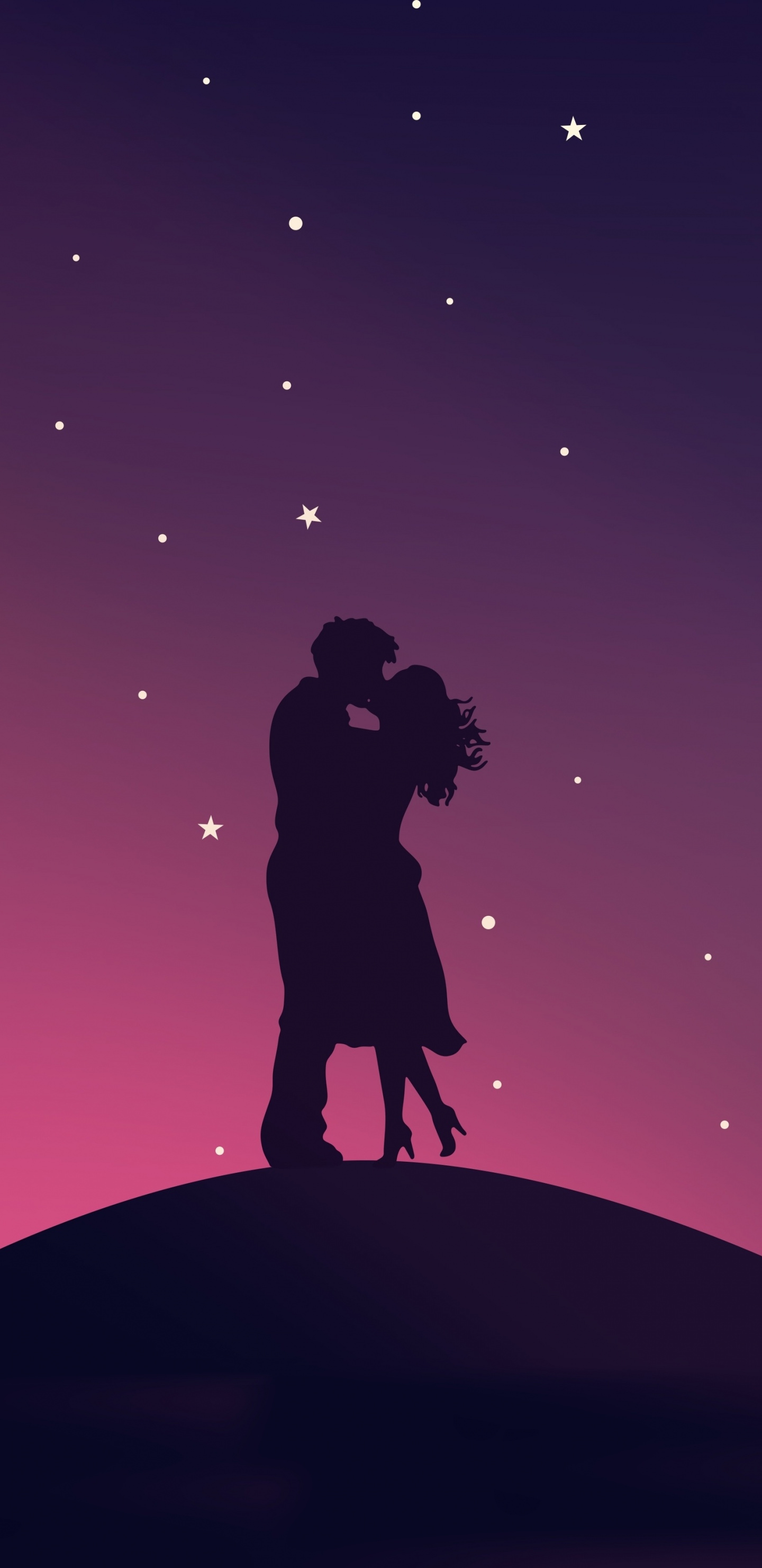 kiss wallpaper,sky,purple,violet,romance,illustration