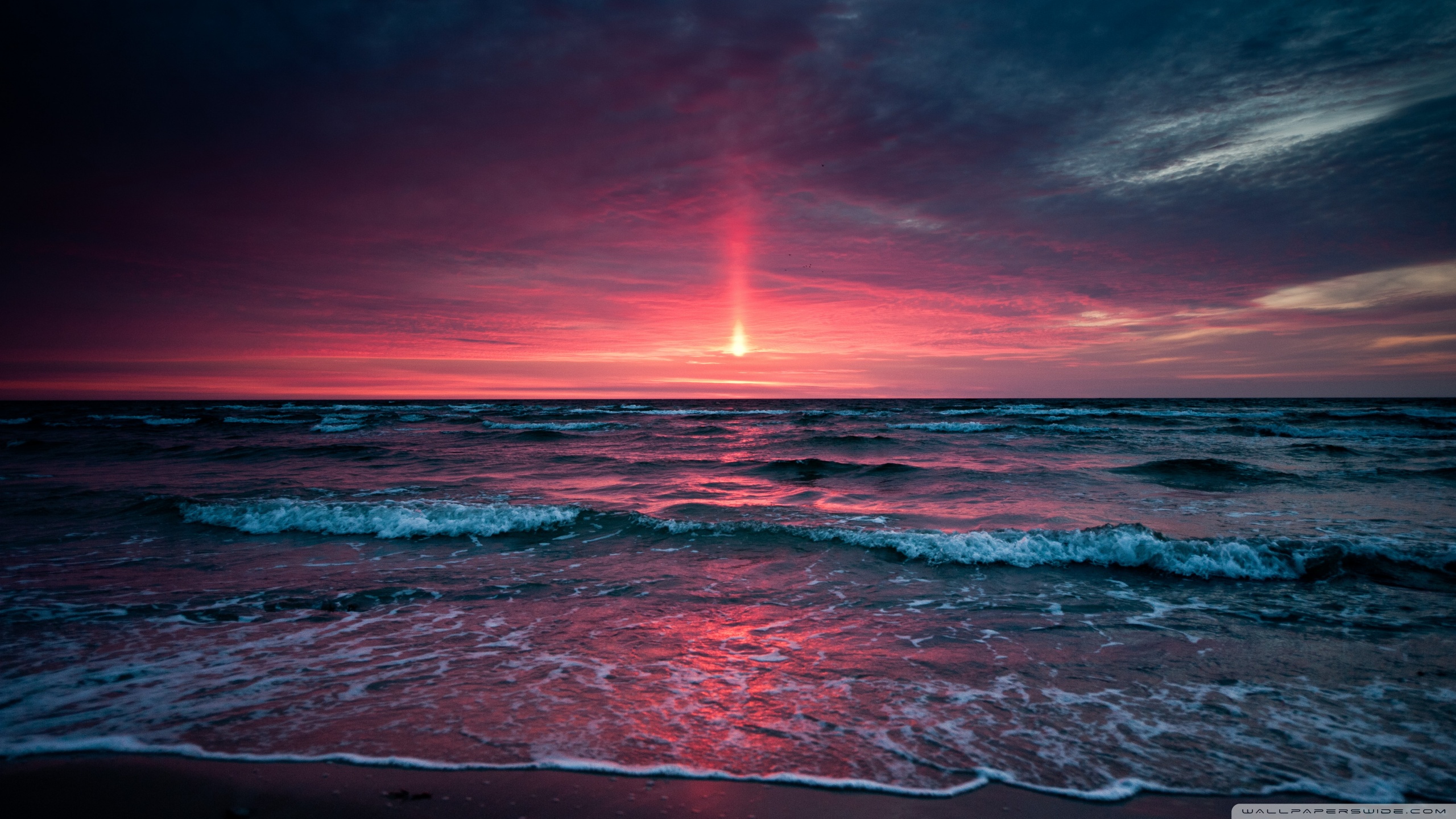 夕日の壁紙,空,地平線,自然,海,海洋