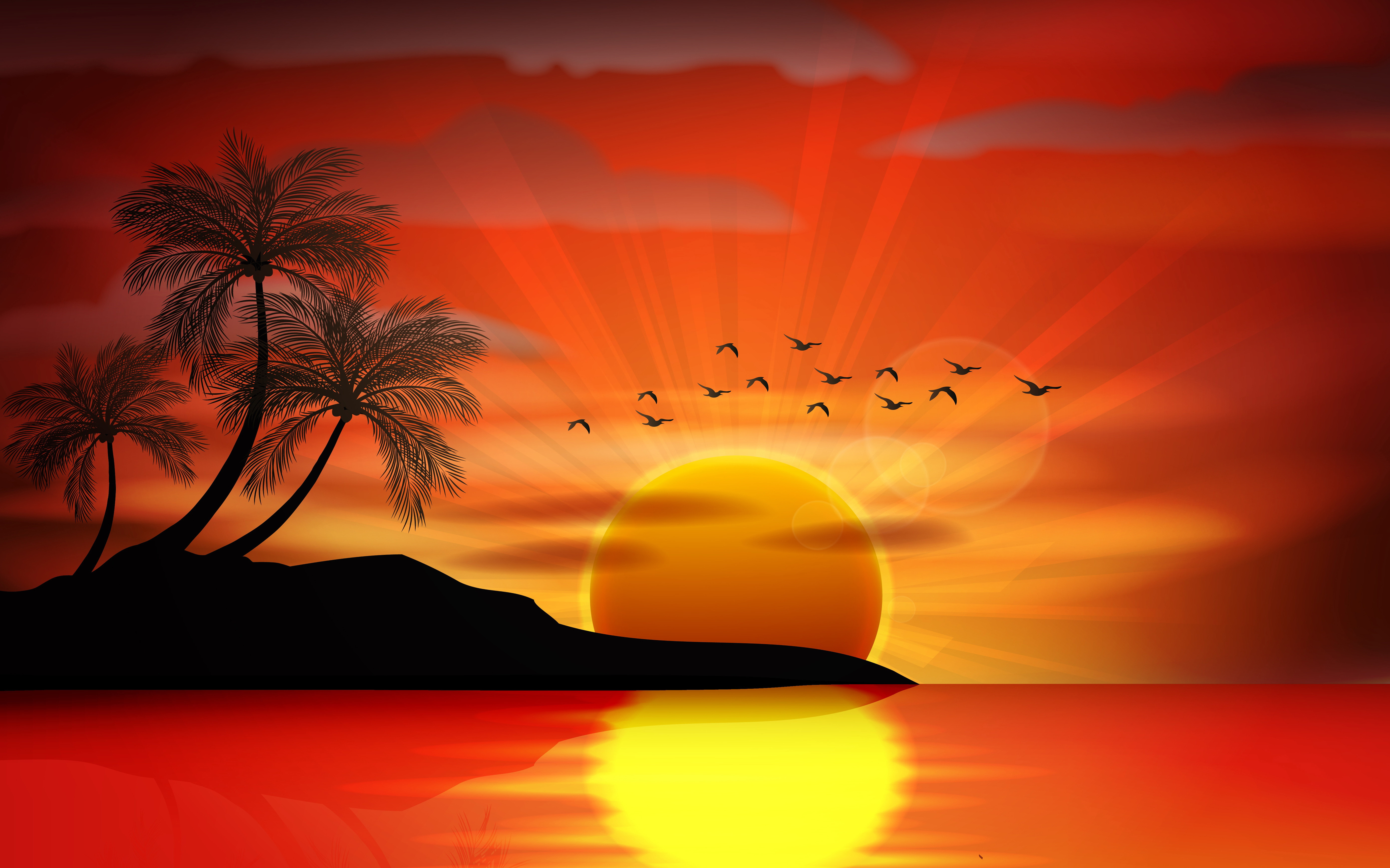 夕日の壁紙,空,自然,自然の風景,日没,地平線