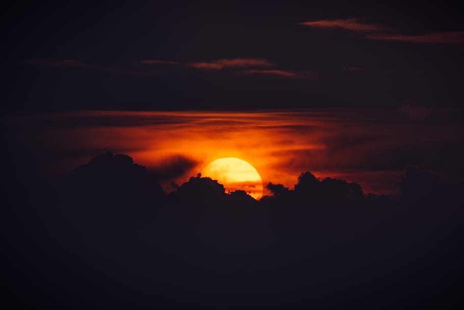 夕日の壁紙,空,日没,雲,残照,日の出