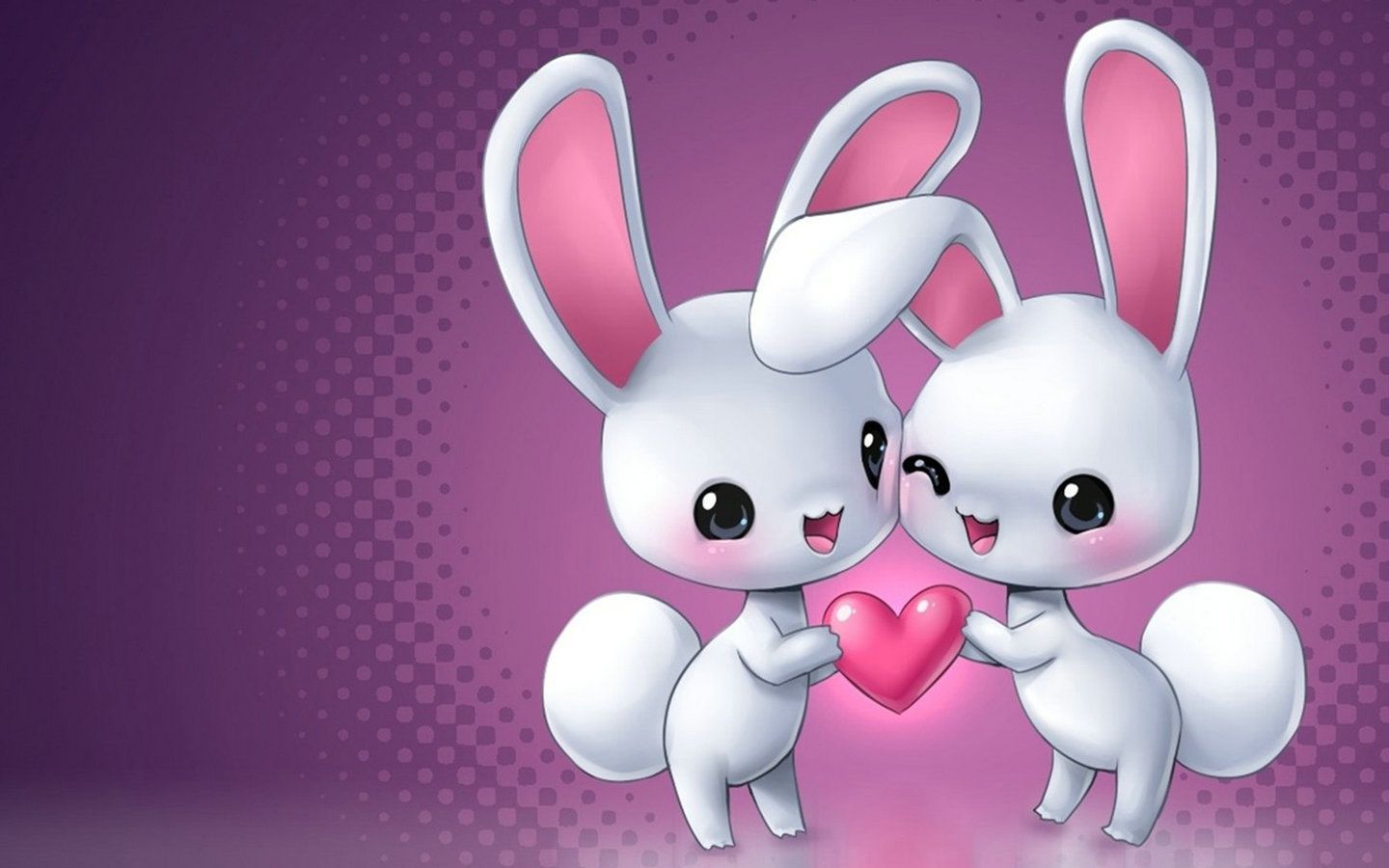 carta da parati romantica,rosa,conigli e lepri,cartone animato,animazione,coniglio