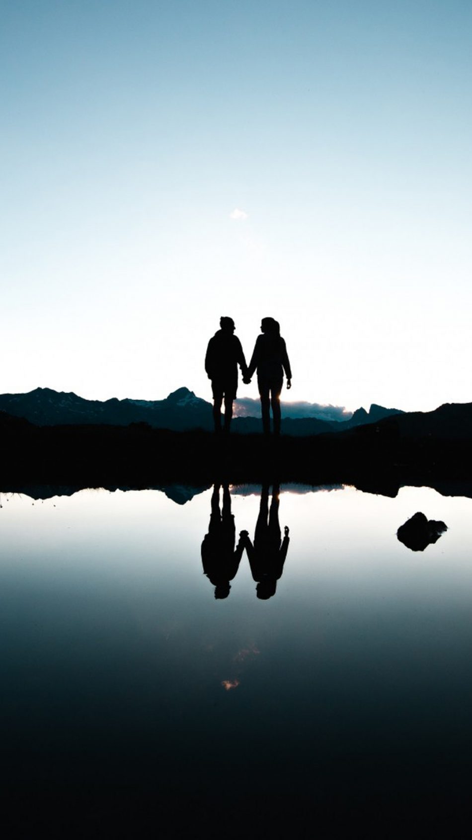 fond d'écran romantique,réflexion,l'eau,ciel,calme,silhouette