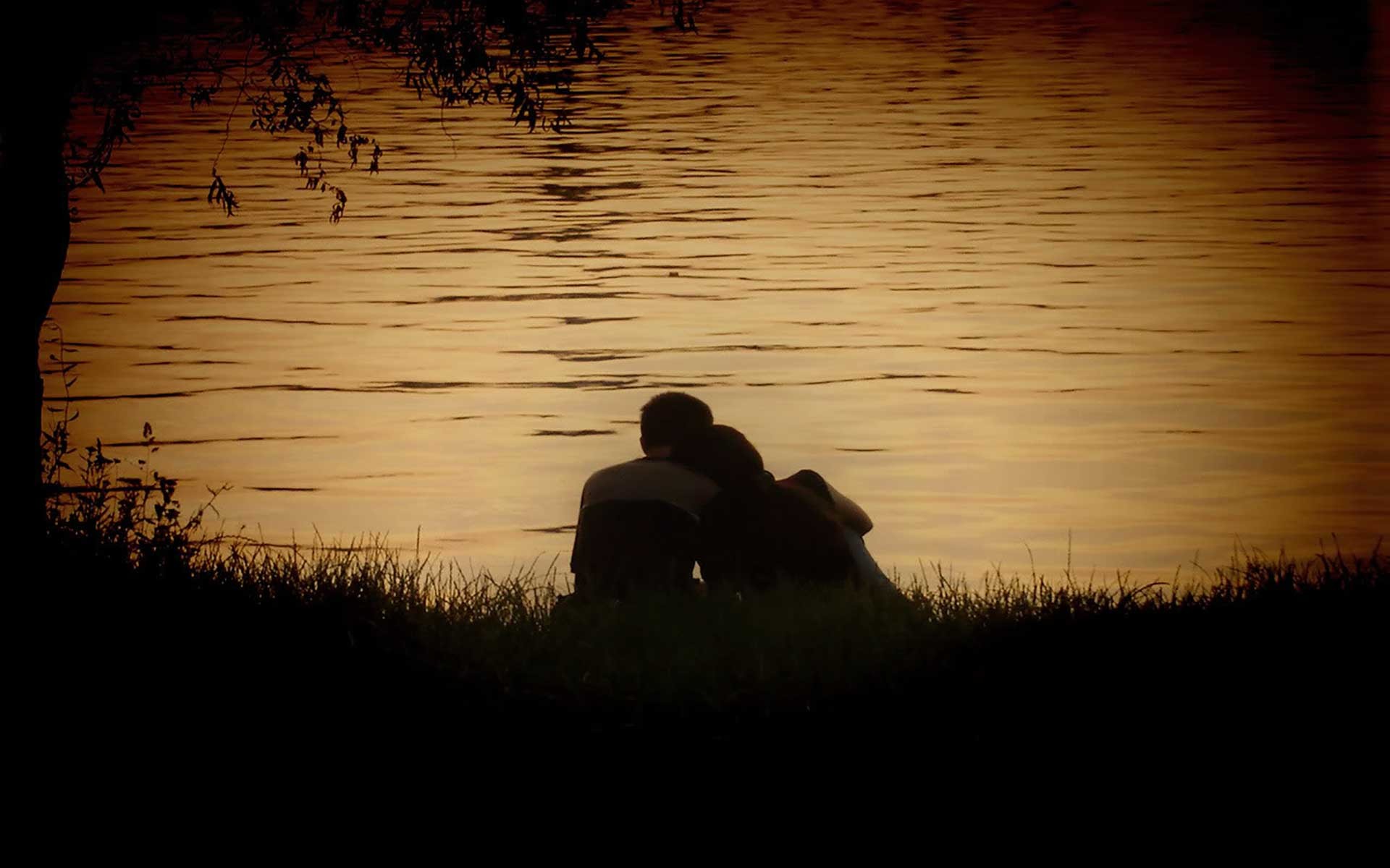 fond d'écran romantique,l'eau,ciel,réflexion,ténèbres,herbe