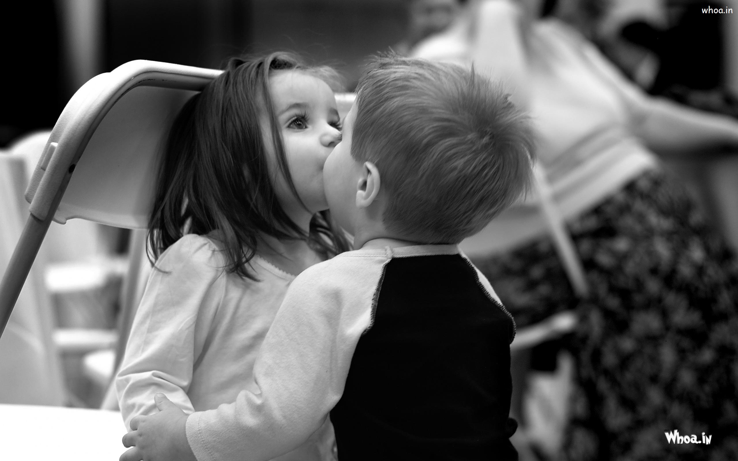 kiss wallpaper,photograph,people,black,black and white,child