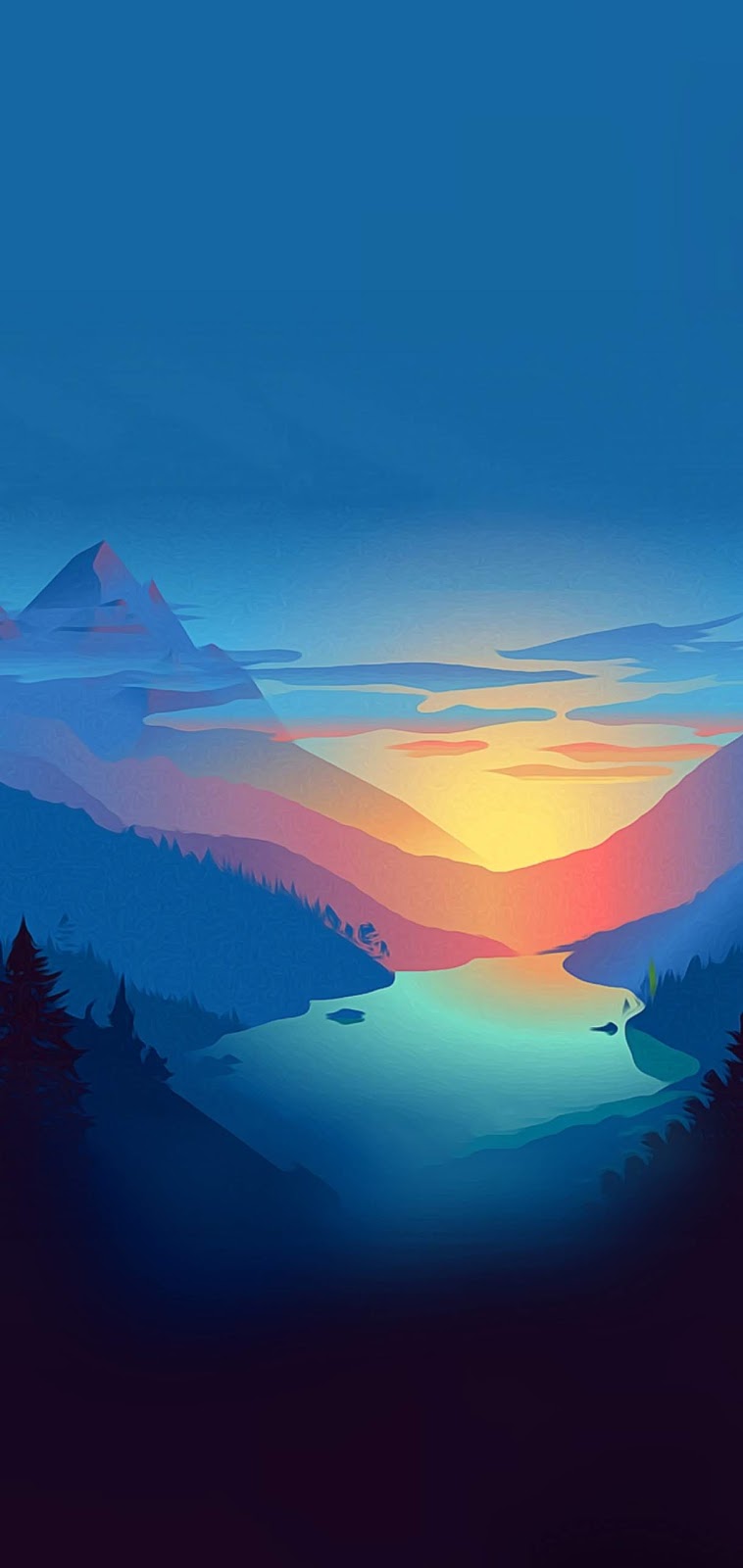 sunset wallpaper,sky,nature,blue,natural landscape,mountain