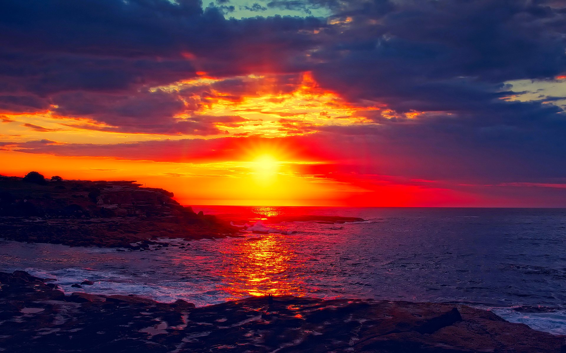 夕日の壁紙,空,地平線,日没,日の出,海