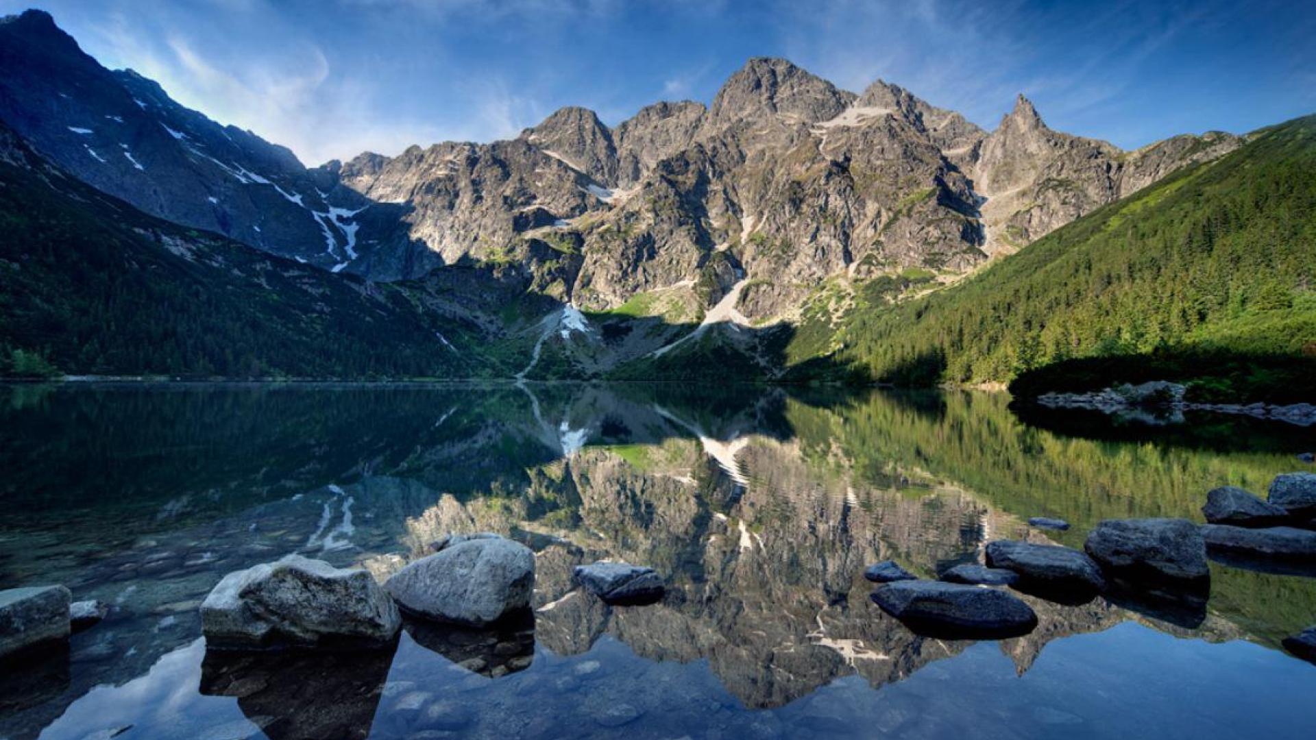 polonia fondo de pantalla,montaña,paisaje natural,reflexión,naturaleza,cuerpo de agua
