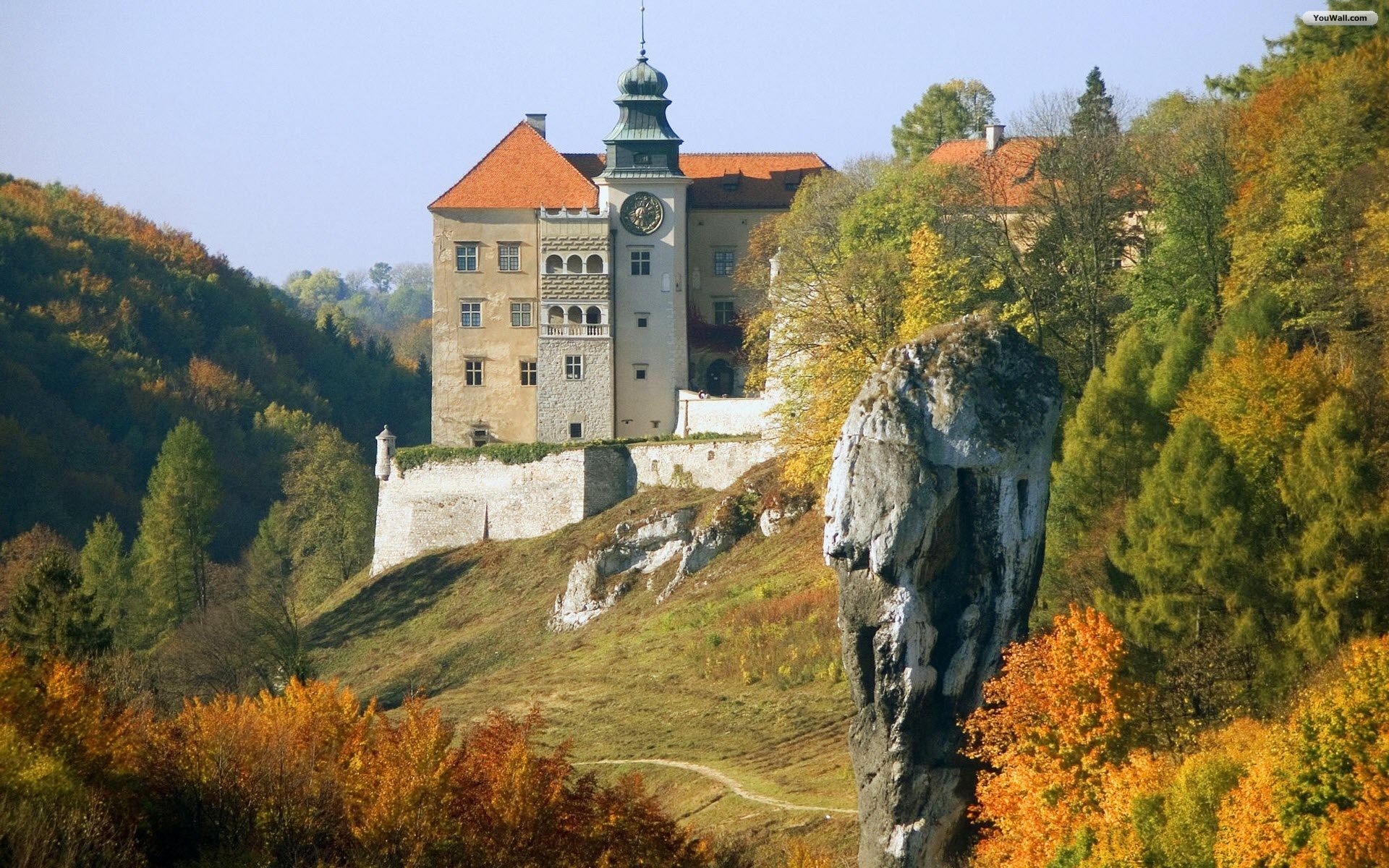 폴란드 벽지,자연 경관,자연,성,가을,ch teau