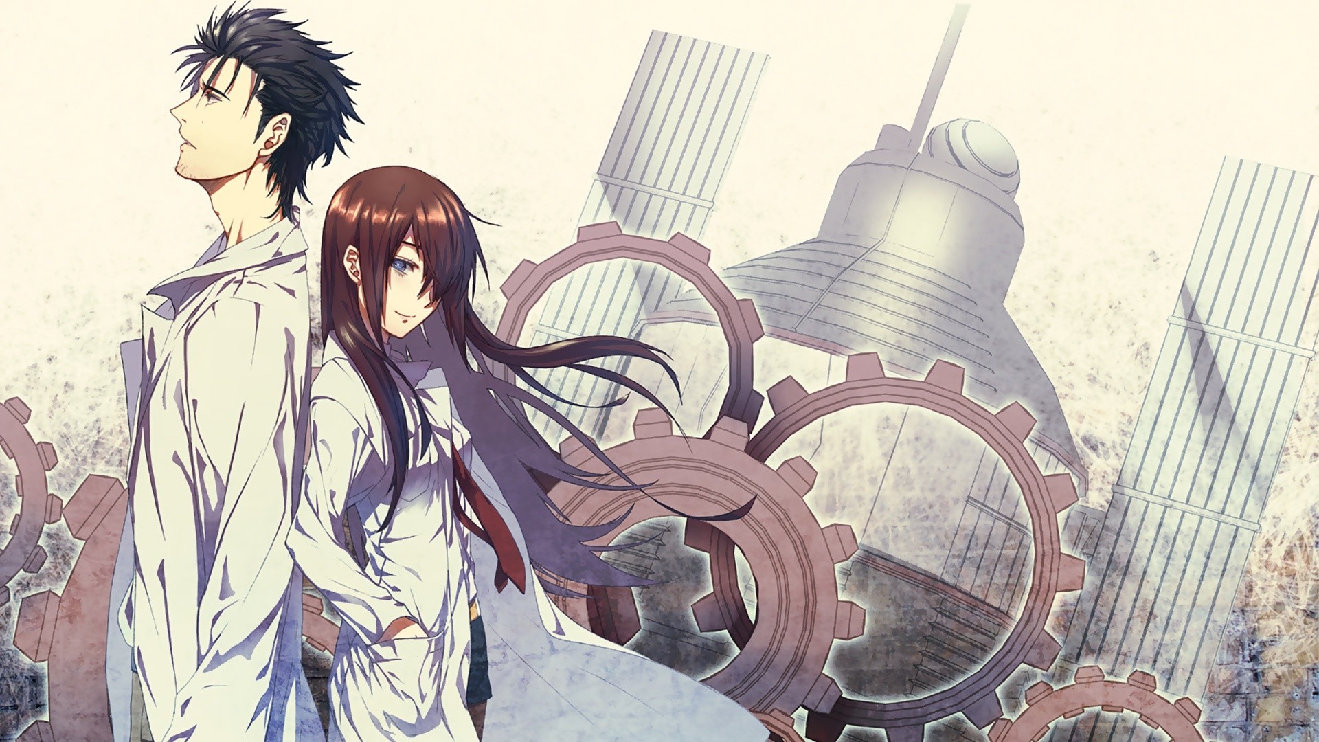 makise kurisu wallpaper,anime,cg artwork,cartoon,long hair,illustration