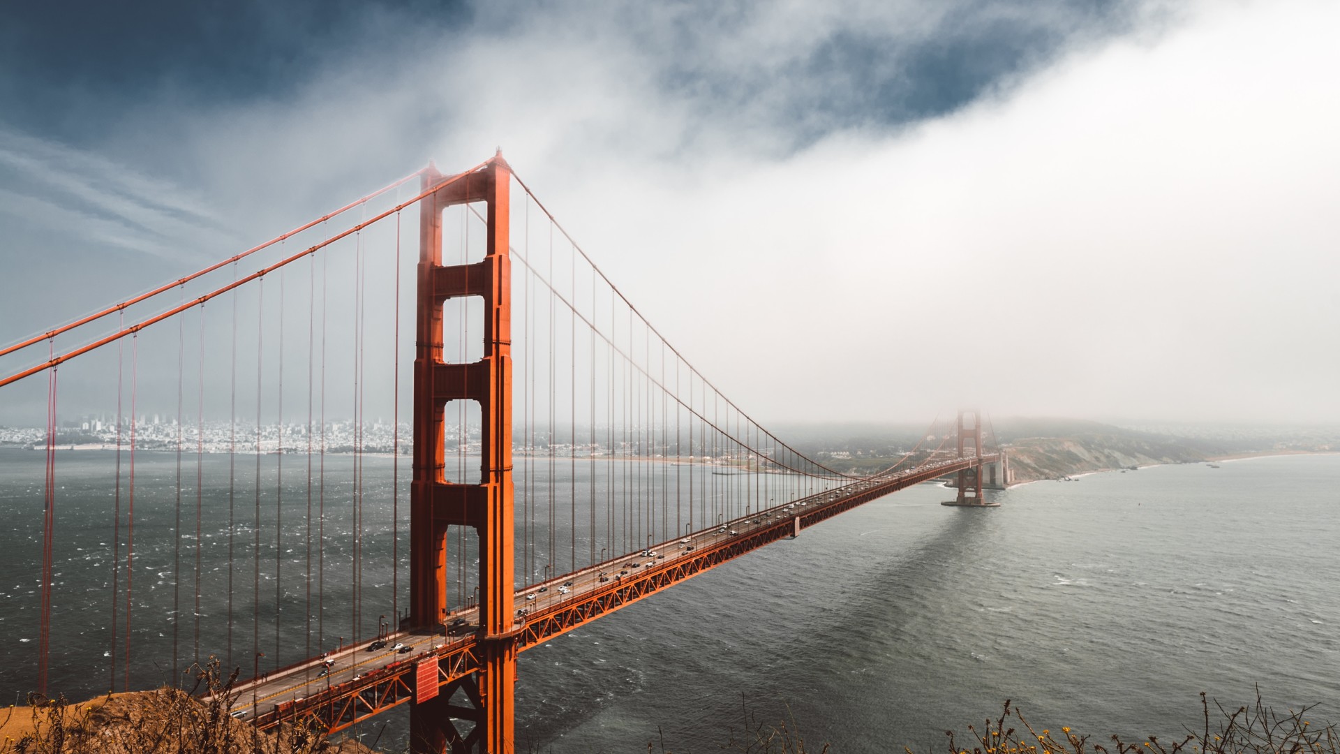 golden gate bridge wallpaper hd,bridge,water,cable stayed bridge,sky,suspension bridge