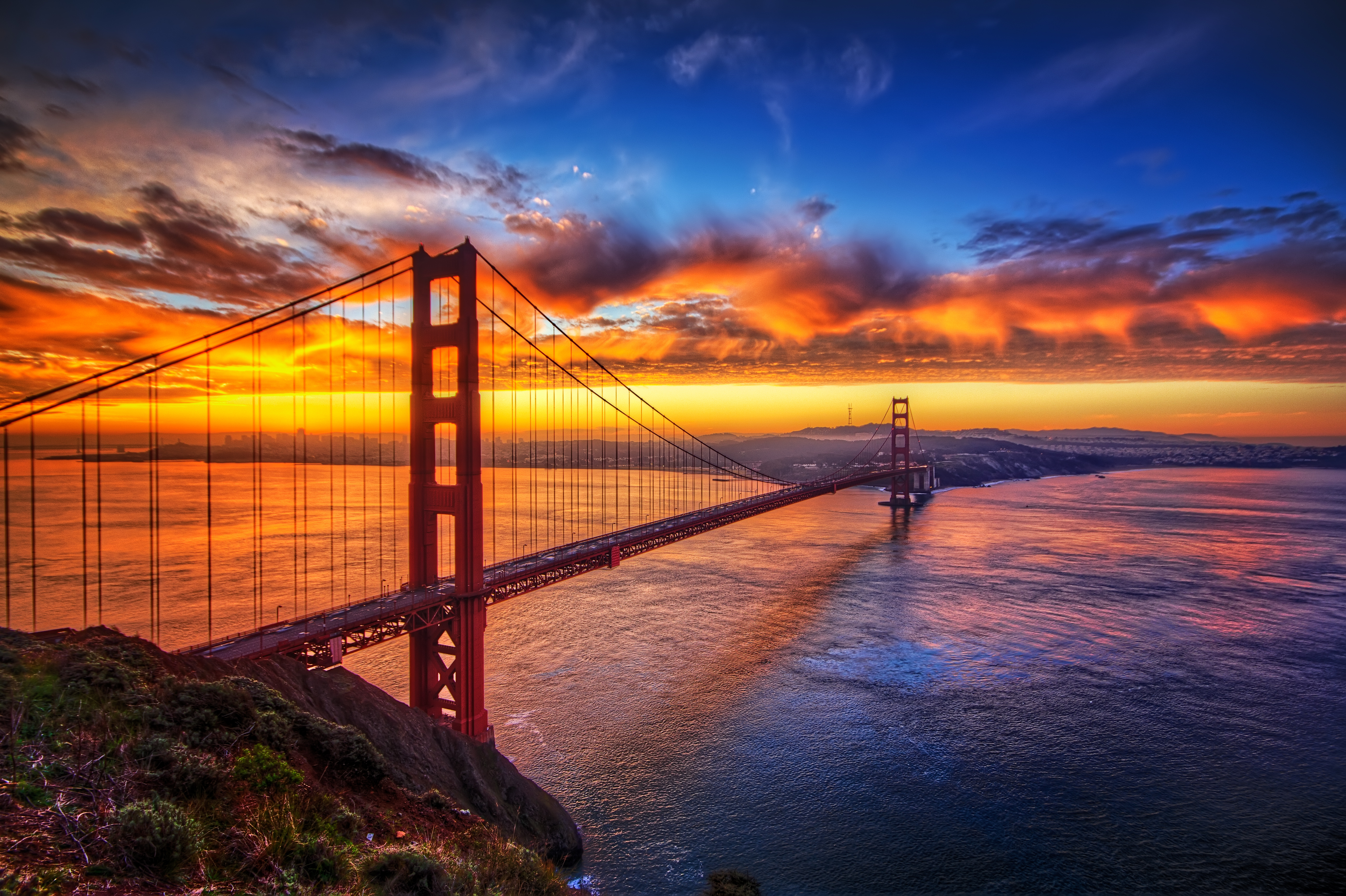 golden gate wallpaper,sky,nature,bridge,natural landscape,water