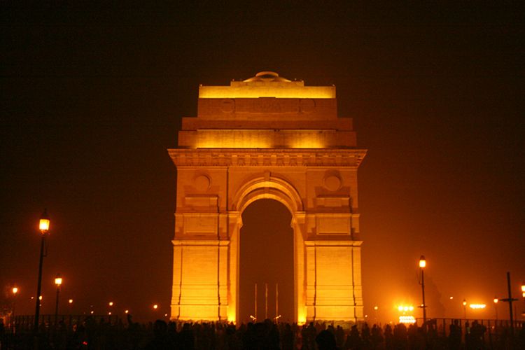 carta da parati cancello dell'india,arco,arco di trionfo,architettura,monumento,notte