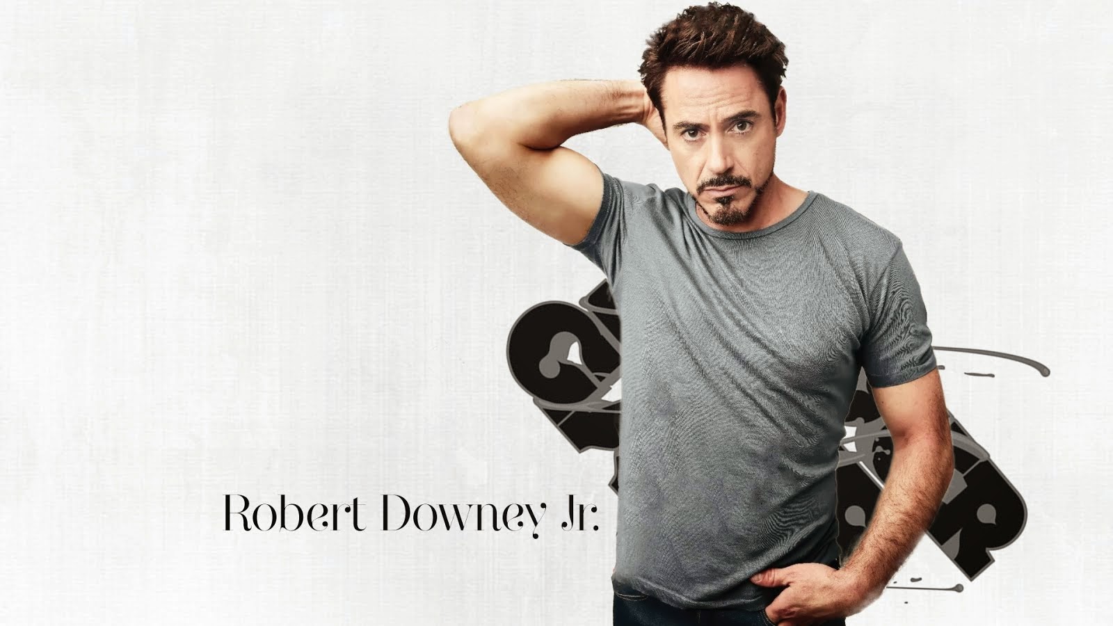 robert downey jr wallpaper iphone,shoulder,arm,t shirt,standing,muscle