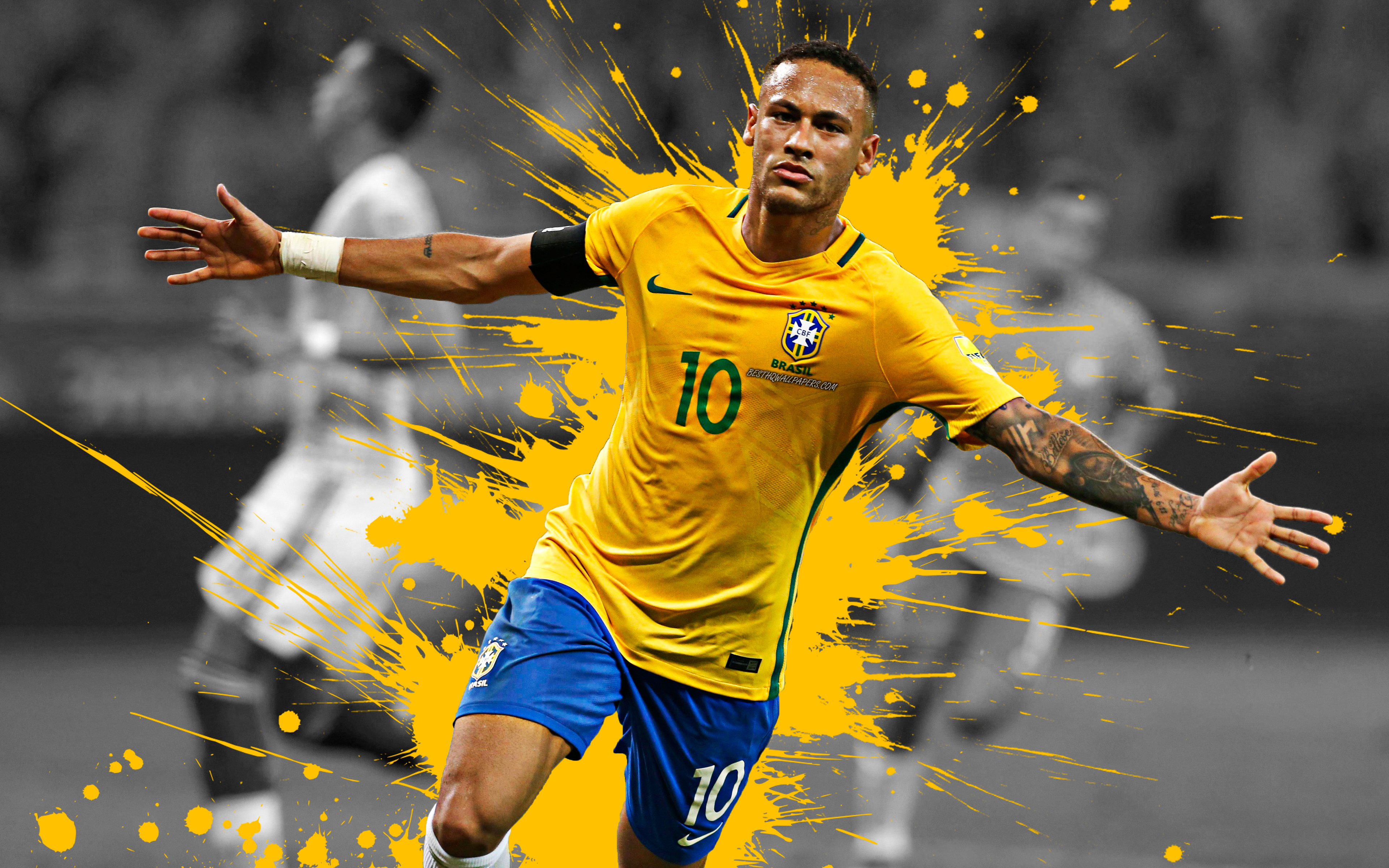 neymar wallpaper herunterladen,fußballspieler,spieler,fußballspieler,sport,gelb