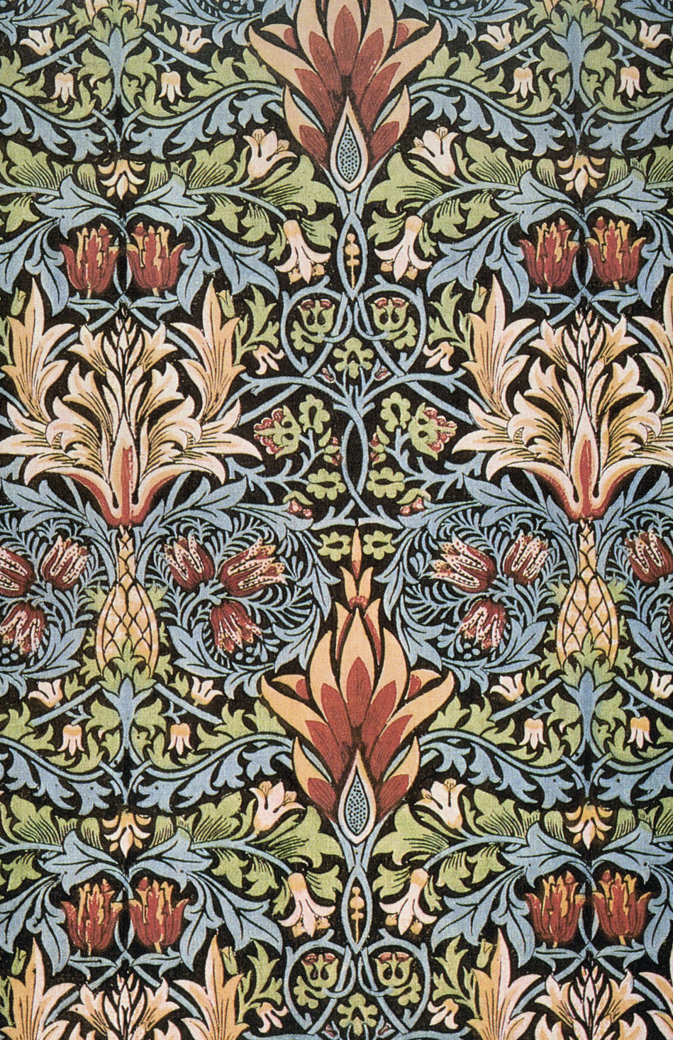 william morris tapeten designs,muster,braun,symmetrie,textil ,design