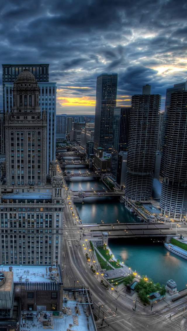 fond d'écran iphone chicago,zone métropolitaine,paysage urbain,ville,zone urbaine,ciel