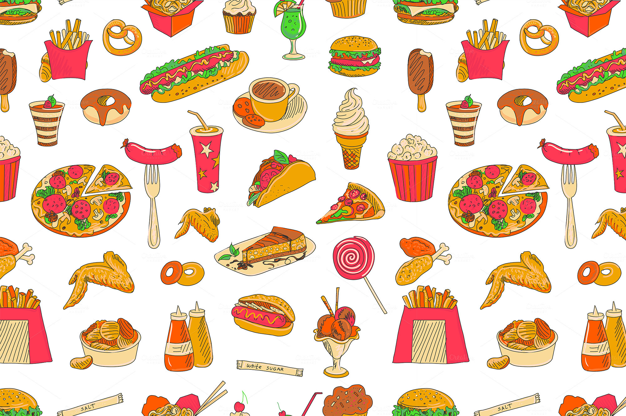 essen tapeten kostenlos,clip art,junk food,fast food,essen gruppe,grafik