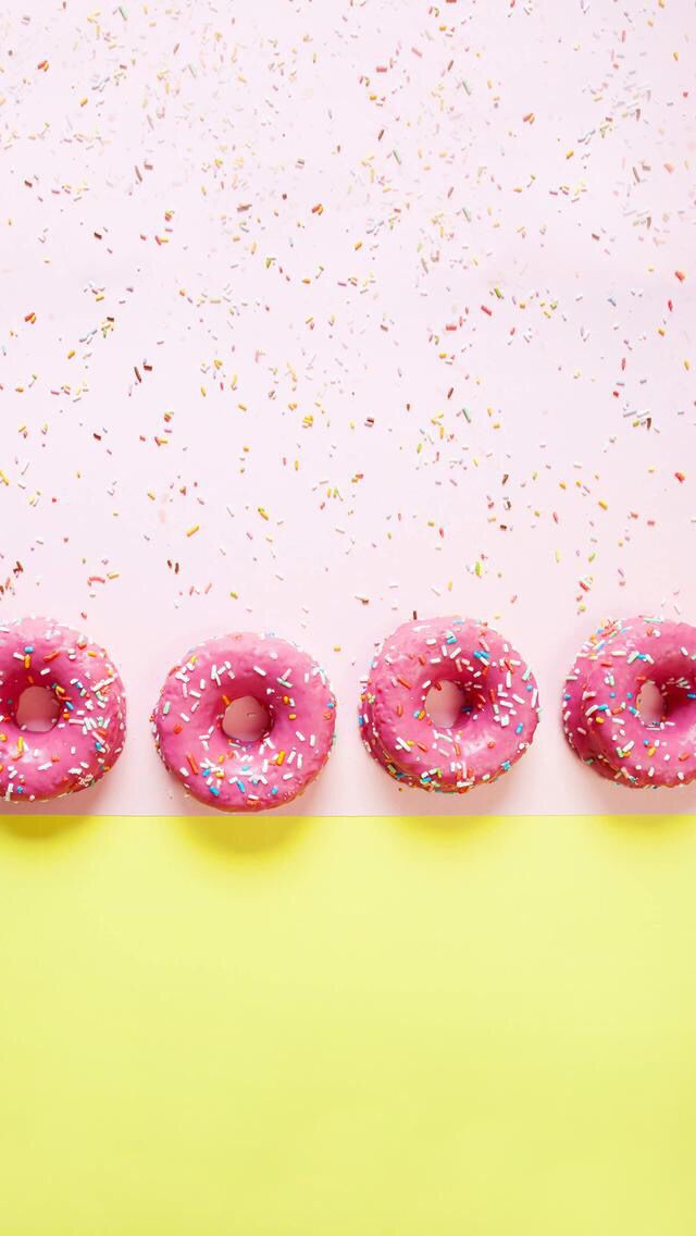 음식 배경 tumblr,도넛,분홍,생과자,음식,구운 제품