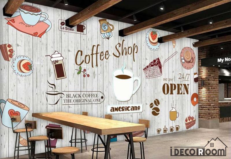 cafe wallpaper designs,room,wall,interior design,wood,table