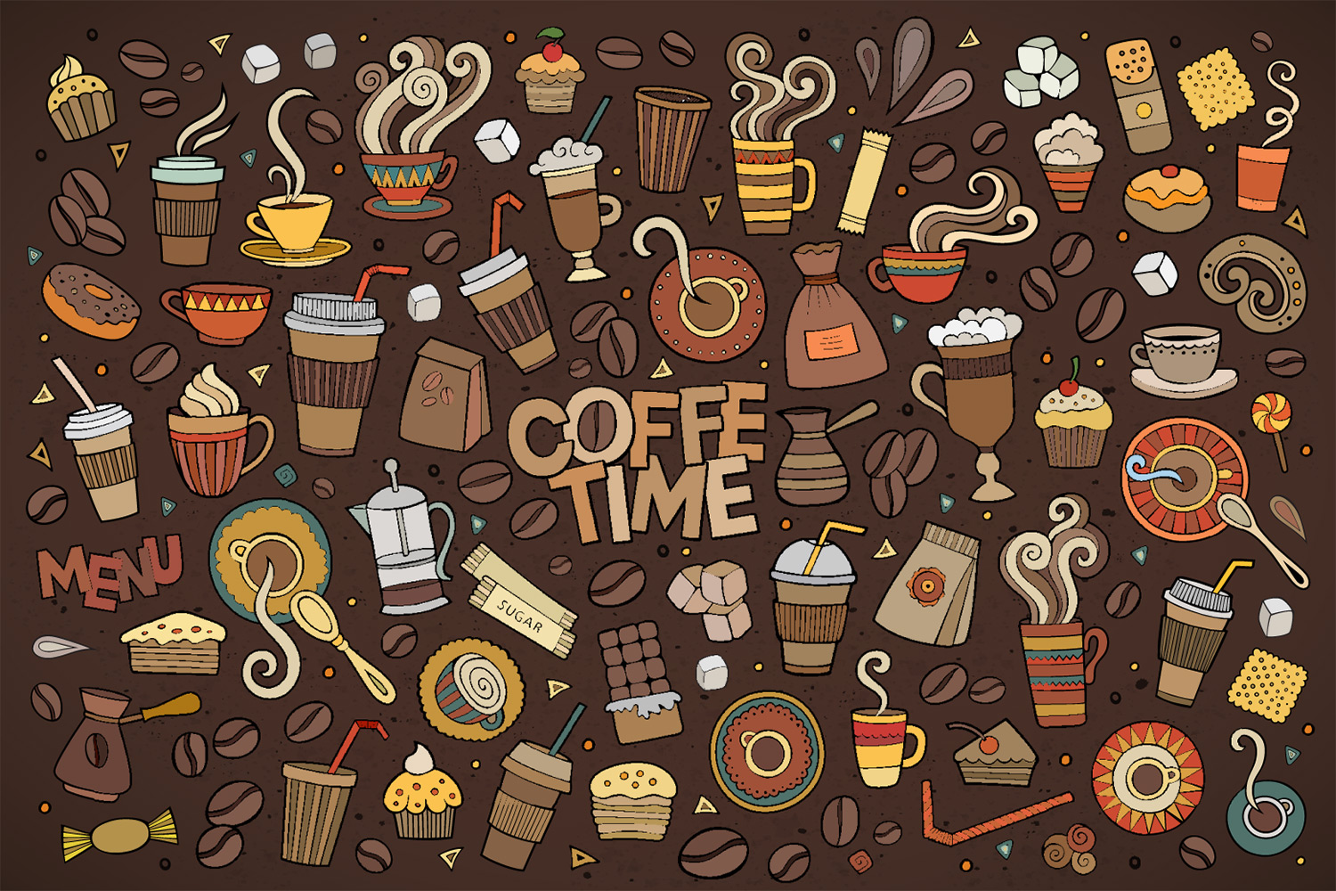disegni di sfondi per caffè,modello,illustrazione,font,arte,design