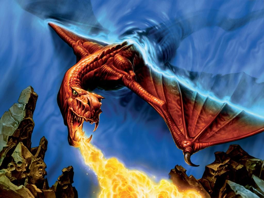 fire dragon wallpaper,dragon,cg artwork,mythology,fictional character,sky