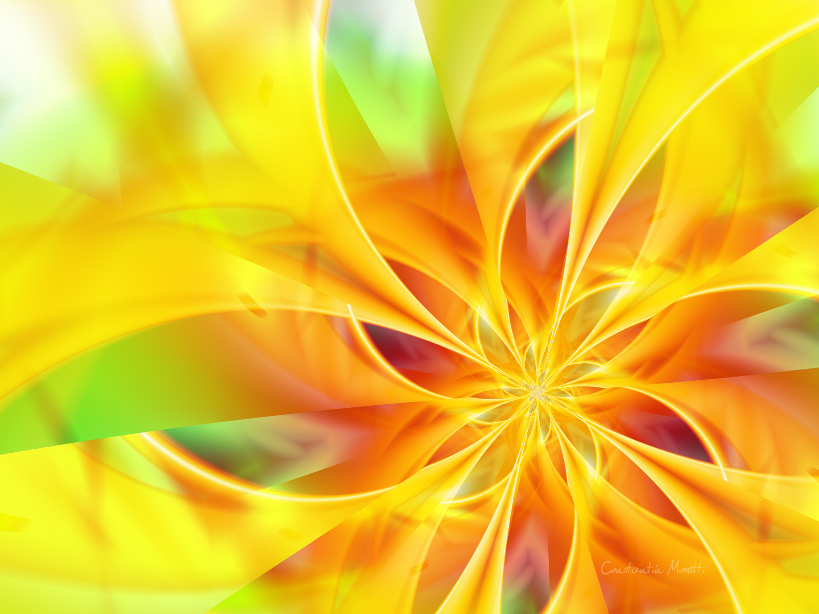 fonds d'écran jaune,jaune,orange,pétale,fleur,art fractal