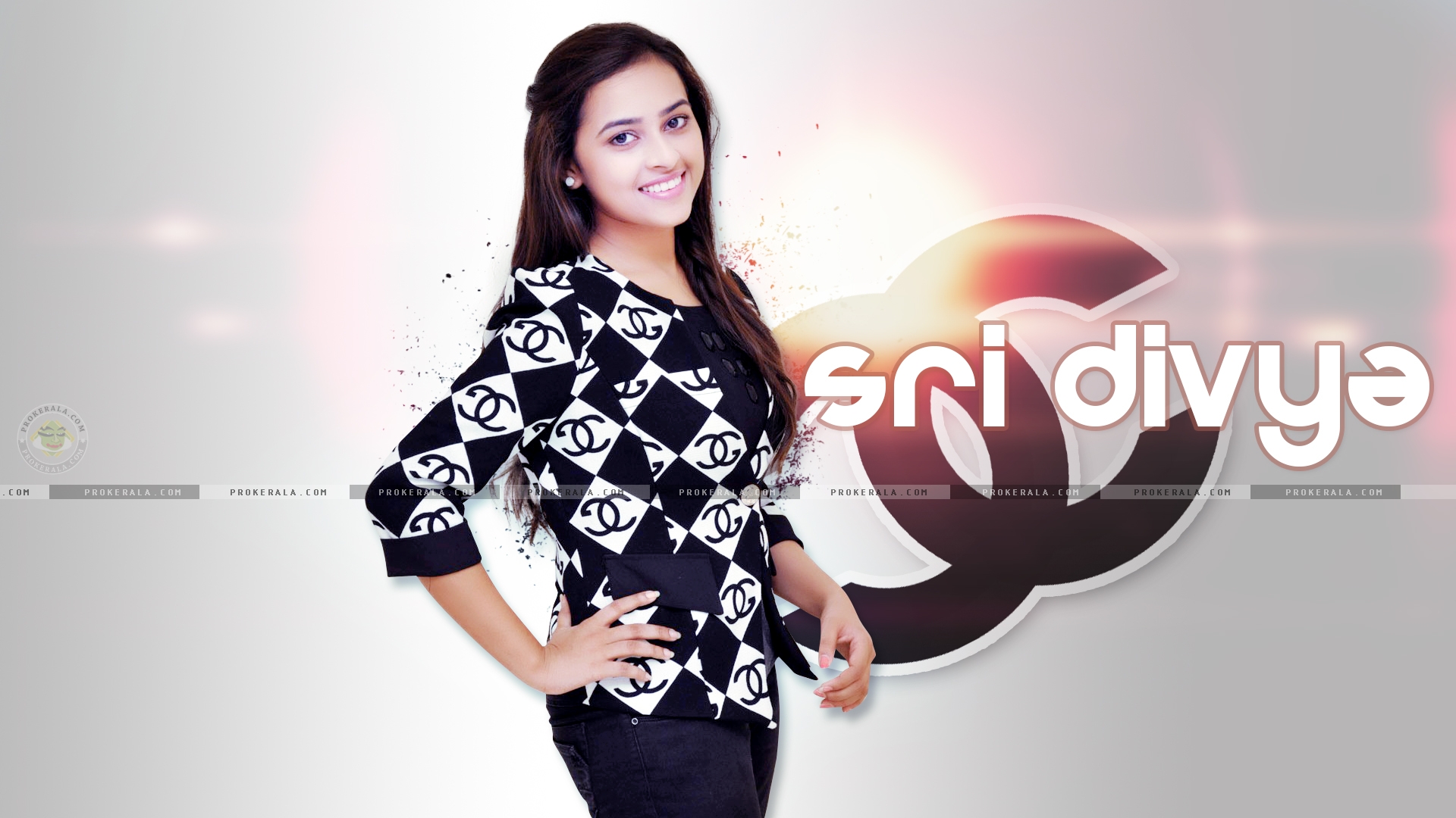 sri divya wallpaper download,black,clothing,shoulder,beauty,sleeve