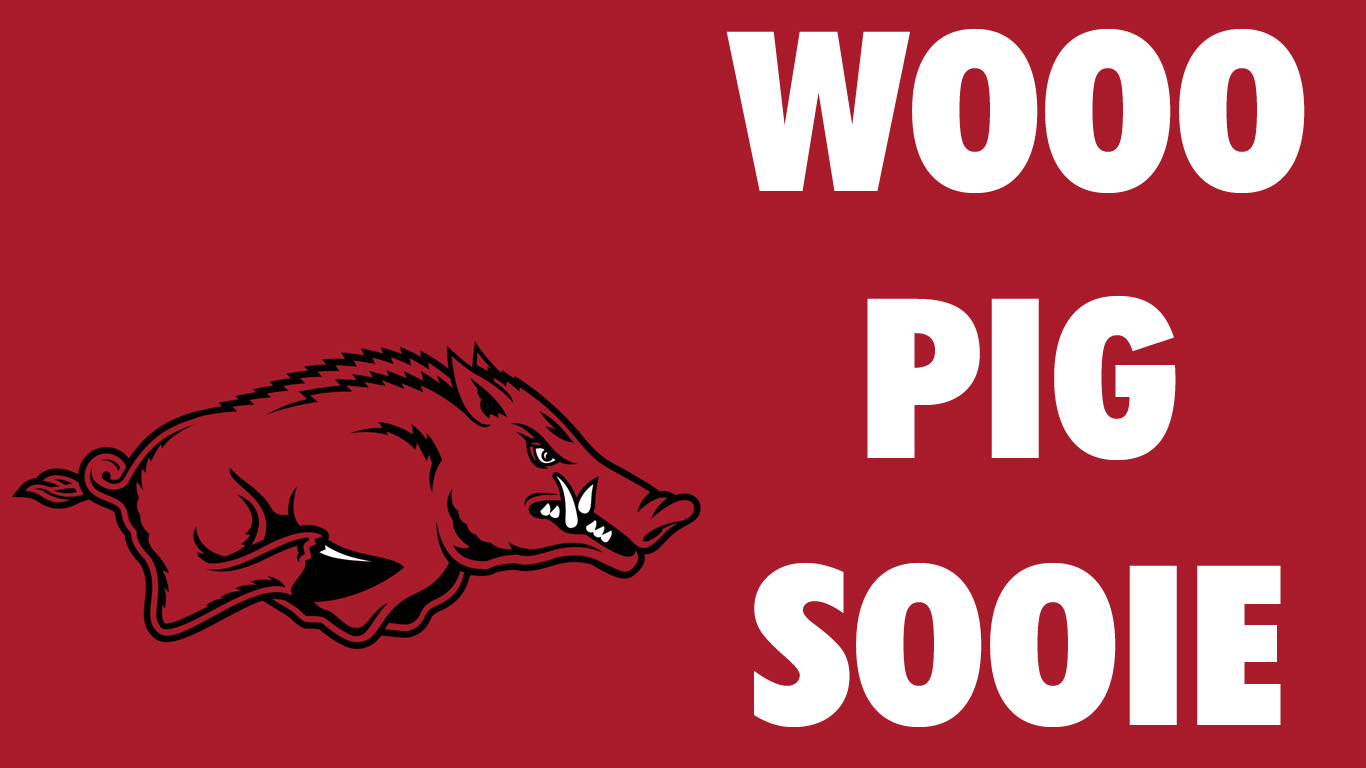 arkansas razorbacks wallpaper,red,text,font,snout,logo