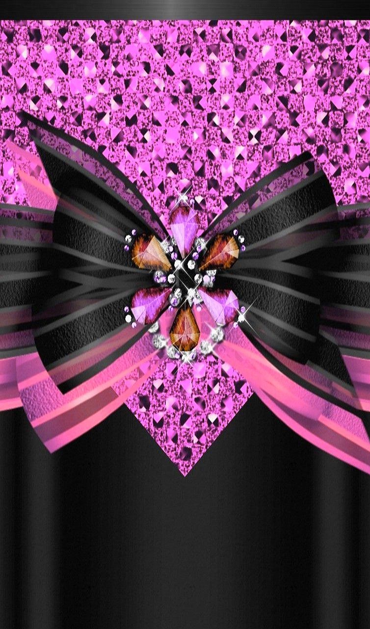 pink bow wallpaper,pink,purple,violet,butterfly,magenta