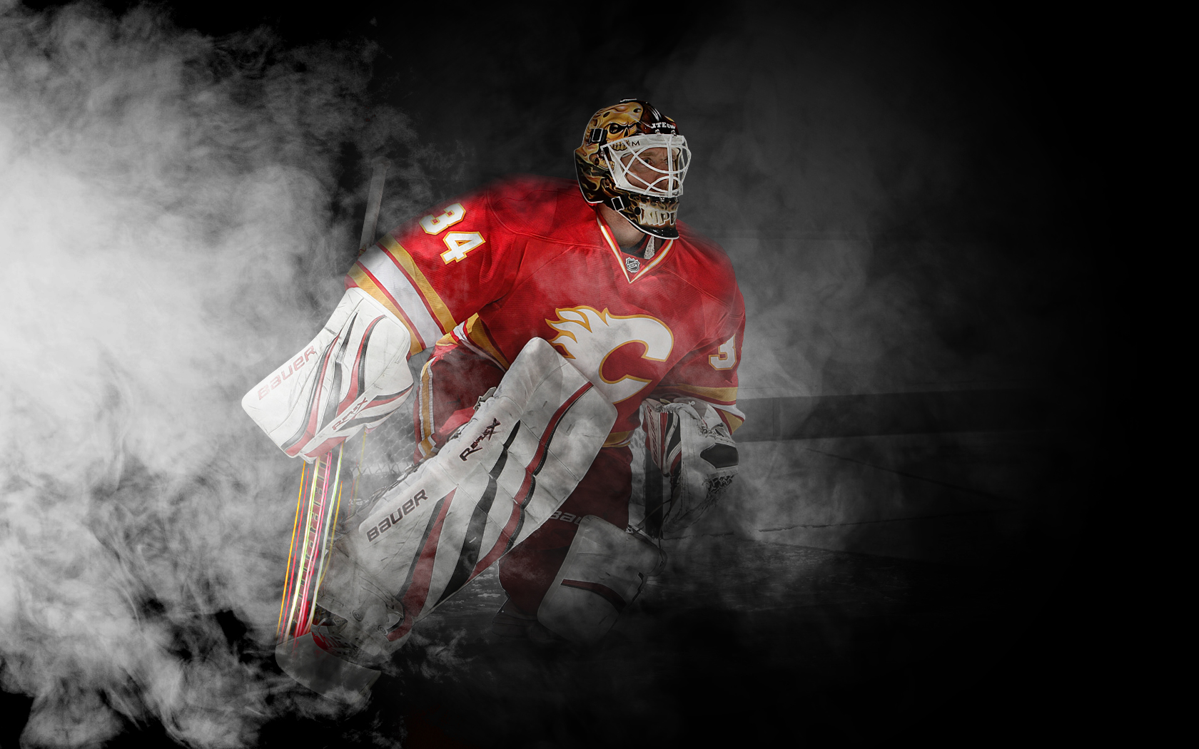 calgary flames wallpaper,sports gear,red,player,helmet,team sport