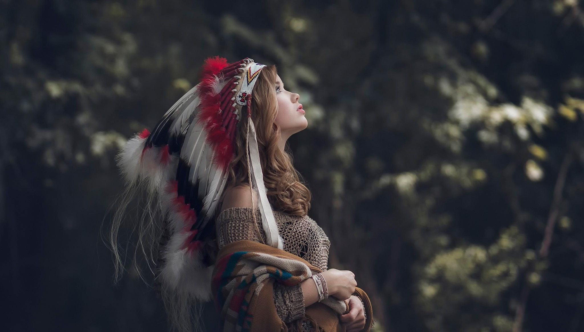 아메리카 원주민의 hd 벽지,머리,빨간,아름다움,눈,나무
