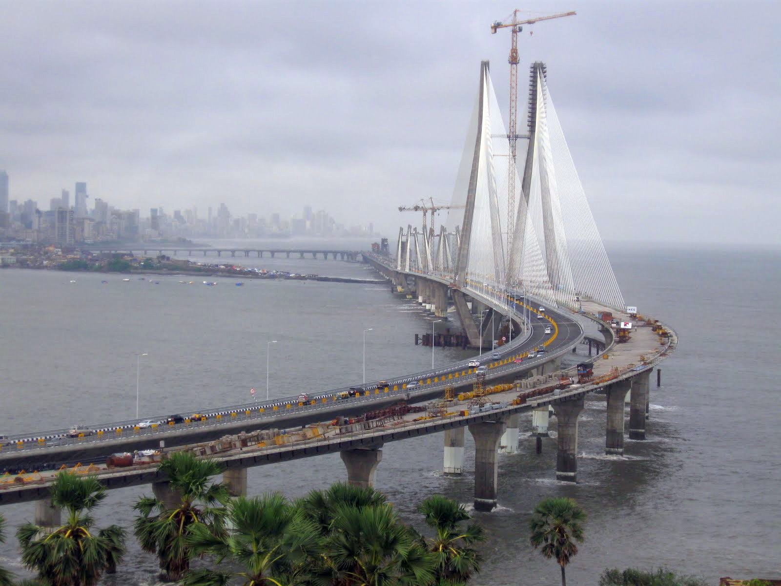 mumbai fondo de pantalla hd,puente suspendido en cables,puente,puente colgante,enlace fijo,ruta aérea