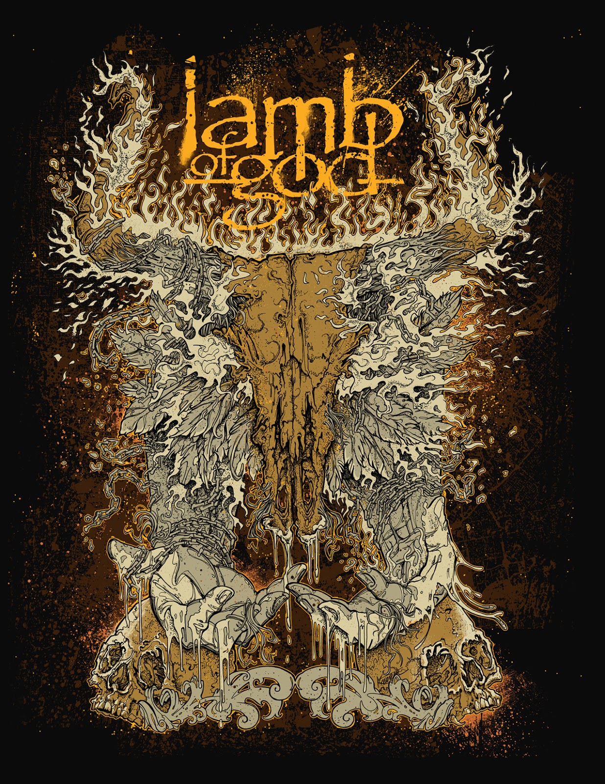 lamb of god wallpaper,illustration,font,poster,album cover,art