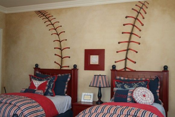 野球の寝室の壁紙,家具,ルーム,ベッド,寝室,壁